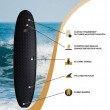 black premium foam soft surfboard