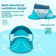 blue automatic pop up beach tent
