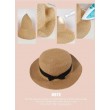 khaki bow knot decor straw hat