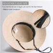 black bowknot decor beige straw hat