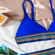 crochet trim triangle bikini