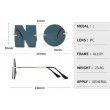 dark grey letter design tinted lens  sunglasses