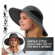  dark grey wide brim bucket hat with string