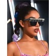 flat top rhinestone decor sunglasses