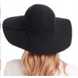 wool ribbon band floppy sun hat black