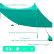pop up beach tent sun shelter upf50+ with sand shovel