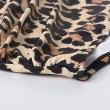 black leopard wrap push up high waisted two piece