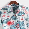 leaf floral and flamingo print hawaiian shirt