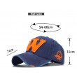 letter patched blue baseball hat