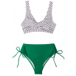 High Waisted Swimsuit Ruched Lace Up