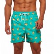 men random banana print drawstring swim trunk