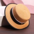 metal letter decor unisex straw hat