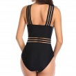 contrast mesh criss cross one piece