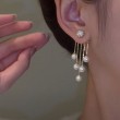pearl tassel earrings silver