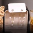 pearl tassel earrings for women dangling