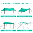 green pop up beach tent sun shelter upf50+ with sand shovel