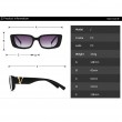 purple metal decor thick square frame sunglasses