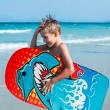 red and blue shark boogie board