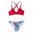 red and floral print bikini