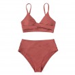 twist front high waist bikini set