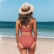 red v neck swimsuit
