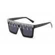 rhinestone decor flat top  sunglasses