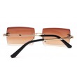 brown tinted rimless sunglasses
