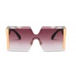 rimless square frame sunglasses