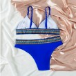 royal blue triangle bikini top for big bust