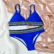 royal blue triangle bikini top push up