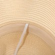 beige bowknot ribbon straw beach hat