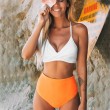 solid white bikini top