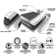 black and white inflatable paddle board