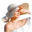 wide brim straw beige hat womens