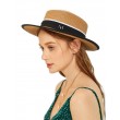 straw hat with metal letter