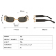 slim rectangle sunglasses gold frame