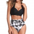 vintage halter ruched black swimsuit