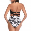 retro halter twist front black bikini