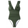  v neck ruffle bathing suit