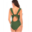 green ruffle one piece swimsuit