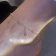 crystal silver anklet