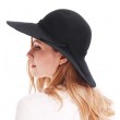  wide brim wool ribbon band floppy sun hat
