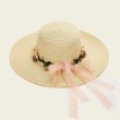 wide brim flower decor bucket hat